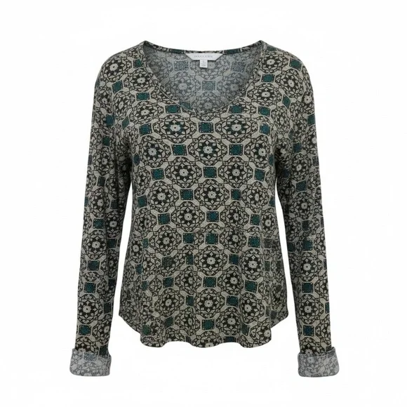 BDG Medium Weight Long Sleeve Shirt w Stretch Green/Gray/Gold - Picture 1 of 5